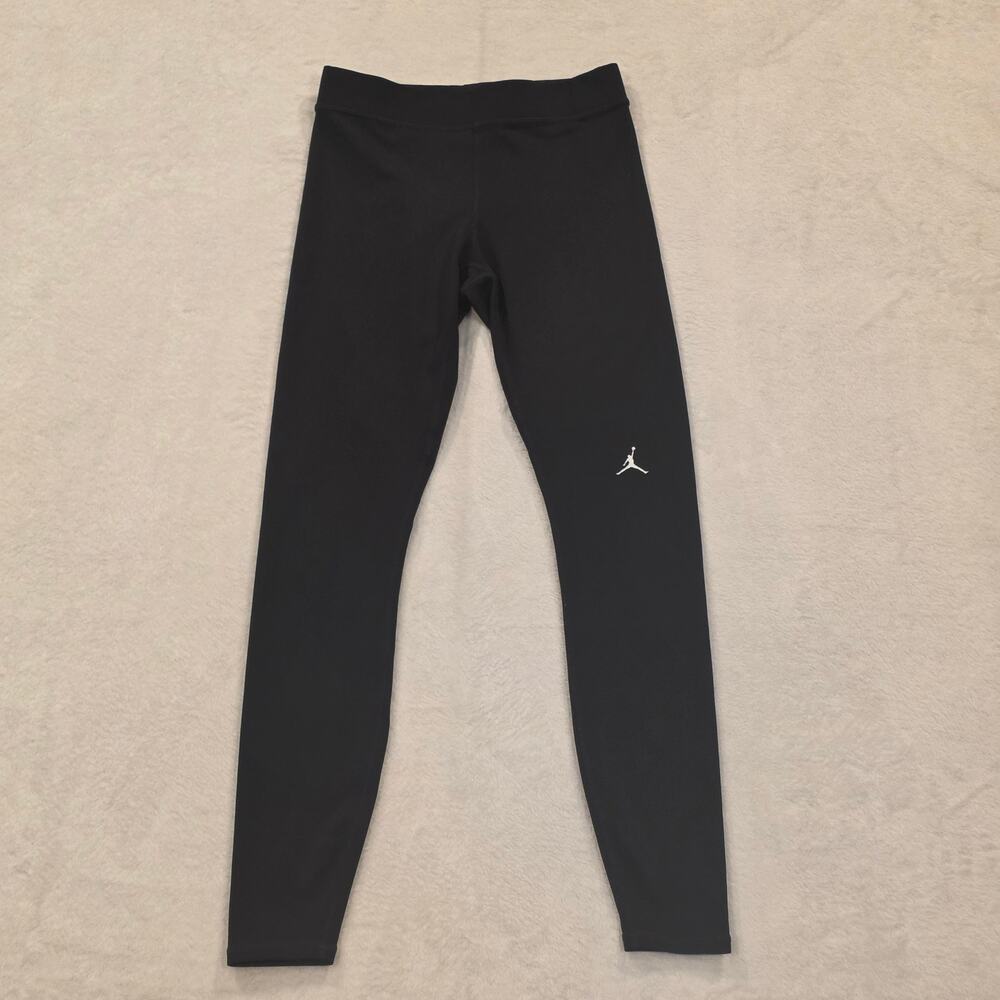 Jordan Girls Black Athletic Leggings Jumpman Logo Size Small